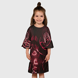 Платье клеш для девочки Неоновые тусклые фонари, цвет: 3D-принт — фото 2
