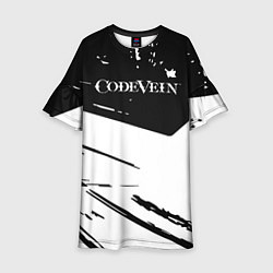Платье клеш для девочки Code vein Logo краска, цвет: 3D-принт