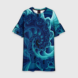 Детское платье Закрученный синий фрактал