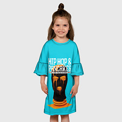 Платье клеш для девочки Balaclava hip-hop and pancakes, цвет: 3D-принт — фото 2