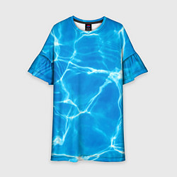 Платье клеш для девочки Разводы на водной поверхности, цвет: 3D-принт