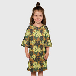 Платье клеш для девочки Милитари череп, цвет: 3D-принт — фото 2