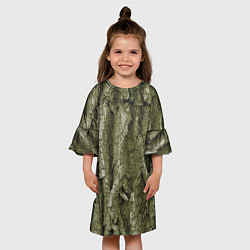 Платье клеш для девочки Кора дуба - текстура, цвет: 3D-принт — фото 2