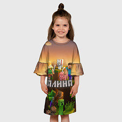 Платье клеш для девочки Алина Minecraftг, цвет: 3D-принт — фото 2