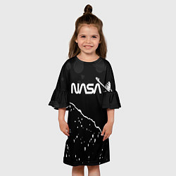 Платье клеш для девочки Nasa - кометы, цвет: 3D-принт — фото 2