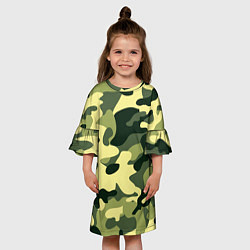 Платье клеш для девочки Камуфляж милитари, цвет: 3D-принт — фото 2