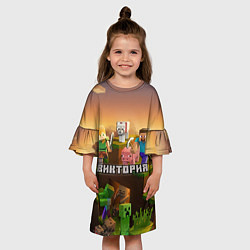 Платье клеш для девочки Виктория Minecraft, цвет: 3D-принт — фото 2