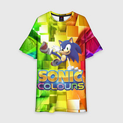 Платье клеш для девочки Sonic Colours - Hedgehog - Video game, цвет: 3D-принт