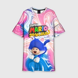 Платье клеш для девочки Toad - Super Mario 3D World - Nintendo, цвет: 3D-принт