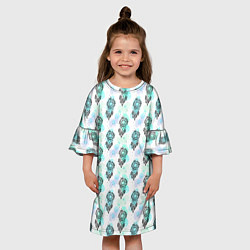 Платье клеш для девочки Ловцы снов на пастельном фоне, паттерн, цвет: 3D-принт — фото 2