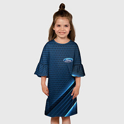 Платье клеш для девочки Ford Абстракция карбон, цвет: 3D-принт — фото 2