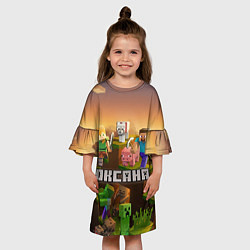 Платье клеш для девочки Оксана Minecraft, цвет: 3D-принт — фото 2