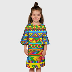 Платье клеш для девочки Красивый цветной орнамент, цвет: 3D-принт — фото 2