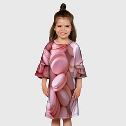 Платье клеш для девочки Красные и розовые кексы, цвет: 3D-принт — фото 2