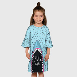 Платье клеш для девочки Акула просит обнимашек, цвет: 3D-принт — фото 2