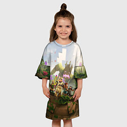 Платье клеш для девочки Джунгли - Майнкрафт, цвет: 3D-принт — фото 2