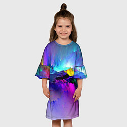 Платье клеш для девочки Неоновый бриз, цвет: 3D-принт — фото 2