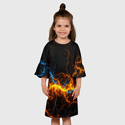 Платье клеш для девочки Электрический рисунок, цвет: 3D-принт — фото 2