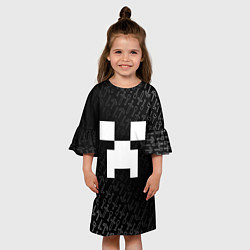 Платье клеш для девочки Криппер - паттерн инструментов - Майнкрафт, цвет: 3D-принт — фото 2