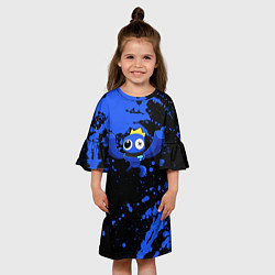 Платье клеш для девочки Радужные друзья: Синий, цвет: 3D-принт — фото 2