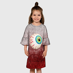 Платье клеш для девочки Жуткий глаз, цвет: 3D-принт — фото 2
