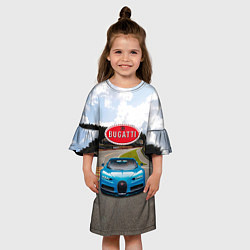 Платье клеш для девочки Bugatti - motorsport - гоночная трасса, цвет: 3D-принт — фото 2