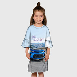 Платье клеш для девочки Chevrolet Camaro ZL 1 - Motorsport, цвет: 3D-принт — фото 2