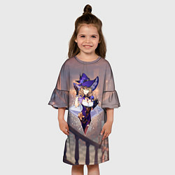 Платье клеш для девочки Лиза в примогеме, цвет: 3D-принт — фото 2