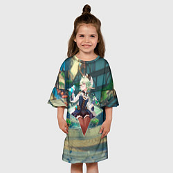 Платье клеш для девочки Сахароза в примогеме, цвет: 3D-принт — фото 2