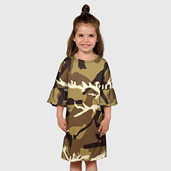 Платье клеш для девочки Камуфляж Woodland осень крупный, цвет: 3D-принт — фото 2