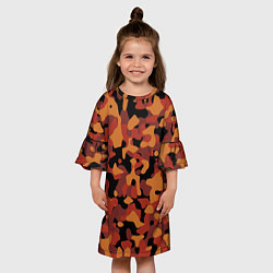 Платье клеш для девочки Камуфляж Common Orange, цвет: 3D-принт — фото 2