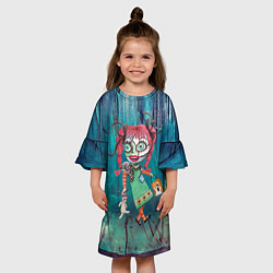 Платье клеш для девочки Страшная кукла, цвет: 3D-принт — фото 2
