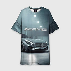 Платье клеш для девочки Mercedes AMG - Motorsport, цвет: 3D-принт