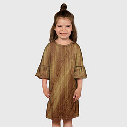 Платье клеш для девочки Деревянная текстура, цвет: 3D-принт — фото 2