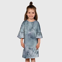 Платье клеш для девочки Натуральный дымчатый мрамор текстура, цвет: 3D-принт — фото 2