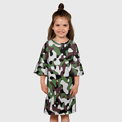 Платье клеш для девочки Камуфляж Jieitai, цвет: 3D-принт — фото 2