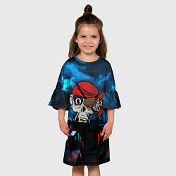 Платье клеш для девочки Череп пирата, цвет: 3D-принт — фото 2