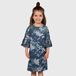 Платье клеш для девочки Камуфляж Росгвардия цифра, цвет: 3D-принт — фото 2