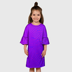 Платье клеш для девочки Фиолетовые линии, цвет: 3D-принт — фото 2