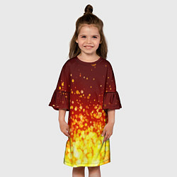 Платье клеш для девочки Огненные блёстки, цвет: 3D-принт — фото 2