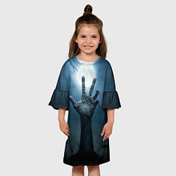 Платье клеш для девочки Zombie night party, цвет: 3D-принт — фото 2