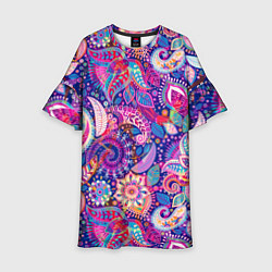 Платье клеш для девочки Multi-colored colorful patterns, цвет: 3D-принт