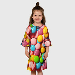 Платье клеш для девочки Много ярких конфет, цвет: 3D-принт — фото 2