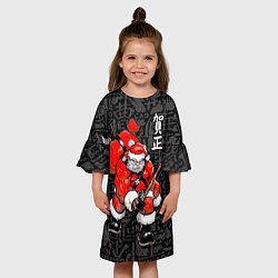 Платье клеш для девочки Santa Claus Samurai, цвет: 3D-принт — фото 2