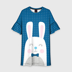 Платье клеш для девочки Мистер кролик, цвет: 3D-принт