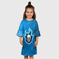 Платье клеш для девочки Знак черепа - Блич - Синигами, цвет: 3D-принт — фото 2