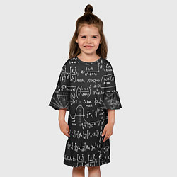 Платье клеш для девочки Геометрические формулы, цвет: 3D-принт — фото 2