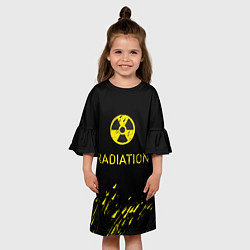 Платье клеш для девочки Radiation - радиационная опасность, цвет: 3D-принт — фото 2