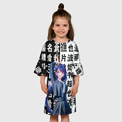 Платье клеш для девочки Баал Шогун Райден в школьной форме, цвет: 3D-принт — фото 2