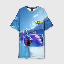 Платье клеш для девочки Blaze the Cat - Team Sonic racing, цвет: 3D-принт